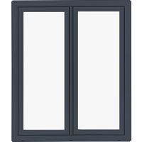 Fen. 2 vtx PRIA PVC gris ext/bla.int.osc.bat. H.127 x l.107 p/tabl.H.125 x l.100 Main Image