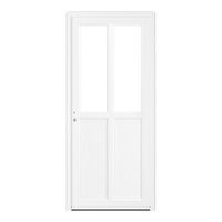 Porte d'entrée AMELIE 2 PVC Blanc 215 x 90 cm-Lapeyre