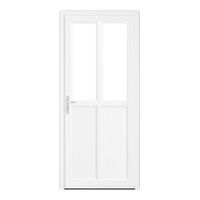 Porte d'entrée AMELIE 2 PVC Blanc 215 x 90 cm-Lapeyre