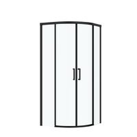 Pte douche C&C angle 1/4 cercle H200 x l90 verre transparent noir Main Image