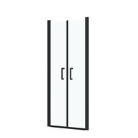 Porte douche C&C battante H200 x l80 verre transparent noir Main Image