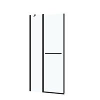 Pte douche C&C pivotante 2P H200 x l90 verre transparent noir Main Image