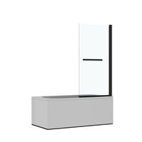 Pare baignoire LIGNE 2 profilé noir verre transparent 1vtl H.140 x l.85 Main Image