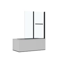 Pare baignoire LIGNE 2 profilé noir verre transparent 2vtx H.140 x l.120 Main Image