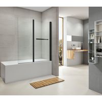 Pare baignoire LIGNE 2 noir 2 volets-Lapeyre