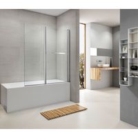 Pare baignoire LIGNE 2 chrome 2 volets-Lapeyre