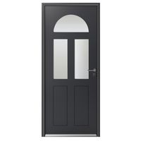 Porte d'entrée ** alu. ANITA G7016 SAB/B9016 SAT barillet+poignée IRIS 215x90 G Main Image