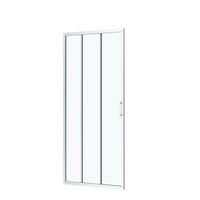 Pte douche coulissante 3P MARILOU 2 chromé verre transparent 6mm H195XL90 Main Image