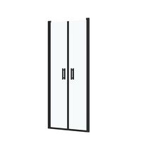 Pte douche battante MARILOU 2 noir verre transparent 6mm H195XL90 Main Image
