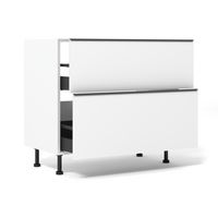 Bas table/hotte 2 casseroliers Velours blanc mat H92xL100xP63 Main Image
