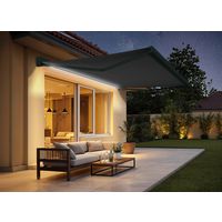 Store banne 5x3.5 coffre gris toile grise-Lapeyre