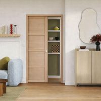 Porte coulissante chêne plaqué Quadral pleine - Portes - Lapeyre