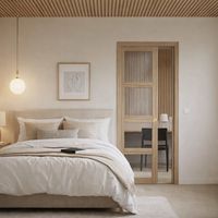 Porte coulissante chêne plaqué Quadral vitrée - Portes - Lapeyre