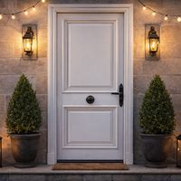 Porte d'entrée MUSSET PVC BLANC 215 x 90 cm- Lapeyre