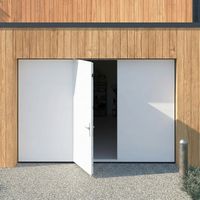 Porte de garage Antonin sectionnelle motif contemporain avec portillon motorisée SOMFY - Lapeyre