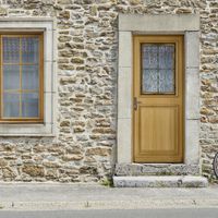 Porte d'entrée ANNE-SOPHIE Chêne avec barillet-Lapeyre