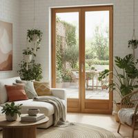 Porte-fenêtre ODE PIN sur-mesure lasure+F4 | Lapeyre