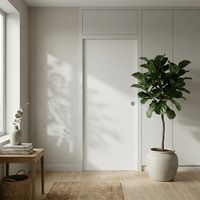 Porte coulissante blanc laqué ROMY***| Lapeyre