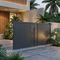 "Portail coulissant aluminium 178 cm décor orge gris VICTORIN-Lapeyre"