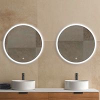 Miroir de salle de bains rond D.80 cm à led | Lapeyre