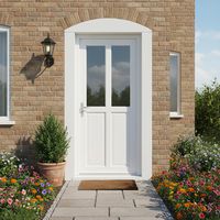 Porte d'entrée AMELIE 2 PVC Blanc 215 x 90 cm-Lapeyre
