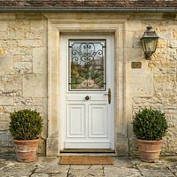 Porte d'entrée Mansart PVC à grille sur-mesure | Lapeyre
