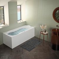 Baignoire droite balnéo acrylique BERTILLE MIXTE|Lapeyre