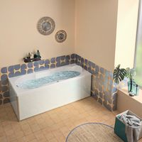 Baignoire droite balnéo acrylique BERTILLE MIXTE PREMIUM|Lapeyre