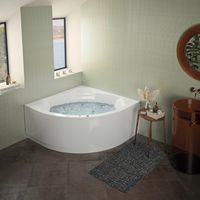 Baignoire d'angle balnéo acrylique BERTILLE MIXTE|Lapeyre