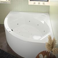 Baignoire d'angle balnéo acrylique BERTILLE MIXTE|Lapeyre