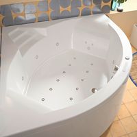 Baignoire d'angle balnéo acrylique BERTILLE MIXTE PREMIUM|Lapeyre