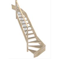 Escalier Aria 2/4 t. haut et bas chêneLCA Vernis inc. H.286 R.85 Gauche Main Image