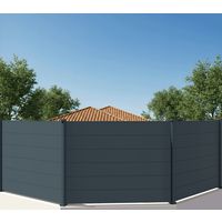 Pack 3 lames pleines 157mm aluminium pour clôture VIANA gris anthracite RAL 7016 Main Image