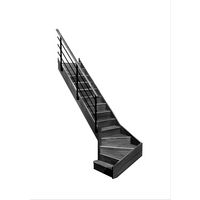 Escalier Faubourg 1/4 t. bas déb. chêneLCA Evan Gris anth. H.274 R.280 Gauche Main Image