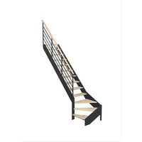 Escalier Estelle quart-tournant bas rampe Fera main bois