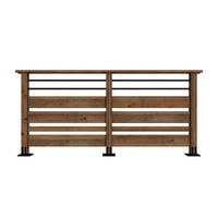 Garde corps SEPIA 4 lames bois et 2 tubes aluminium noir 1 mètre Main Image