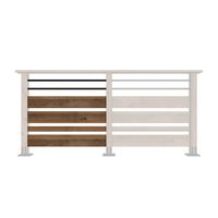 Garde corps SEPIA 4 lames bois et 2 tubes aluminium noir 1 mètre-Lapeyre