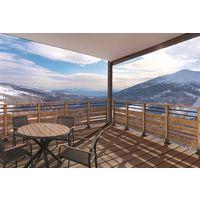 Garde corps SEPIA 4 lames bois et 2 tubes aluminium noir 1 mètre-Lapeyre