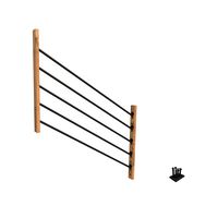 Kit garde corps SEPIA rampant 2 demis poteaux + 1 platine + 5 tubes +10 supports Main Image