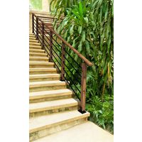 Kit garde corps SEPIA rampant 2 demis poteaux + 1 platine + 5 tubes +10 supports-Lapeyre