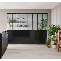Cloison verrière avec portes coulissantes créative acier en tunnel - Lapeyre