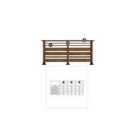 Garde corps SEPIA 4 lames bois et 2 tubes aluminium noir 1 mètre-Lapeyre