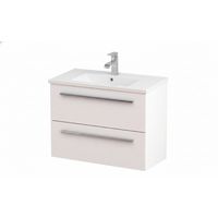 Pack meuble de salle de bains L.80 cm 2 tiroirs, plan vasque + mitigeur FOKUS