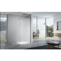 Paroi de douche LINE PRESTIGE verre strié 8 mm chromé | Lapeyre