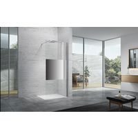 Paroi de douche LINE PRESTIGE verre miroir 8 mm chromé H.200xL.117/119 Main Image