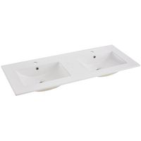 Plan double vasque 120 cm céramique FLAVIO/FLORA - Lapeyre
