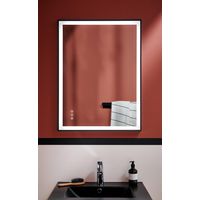 Miroir avec cadre métal noir bande LED - Salle de bains - Lapeyre