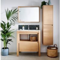 Meuble sous-vasque  80 cm chêne naturel FLORA - Salle de bains - Lapeyre
