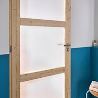 Bloc-porte Sapin ROBIN VITRE 3 carreaux huisserie 72-Lapeyre