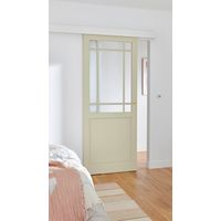 Porte coulissante Ron chêne plaqué 9 carreaux - Usinage pour serrure | Lapeyre